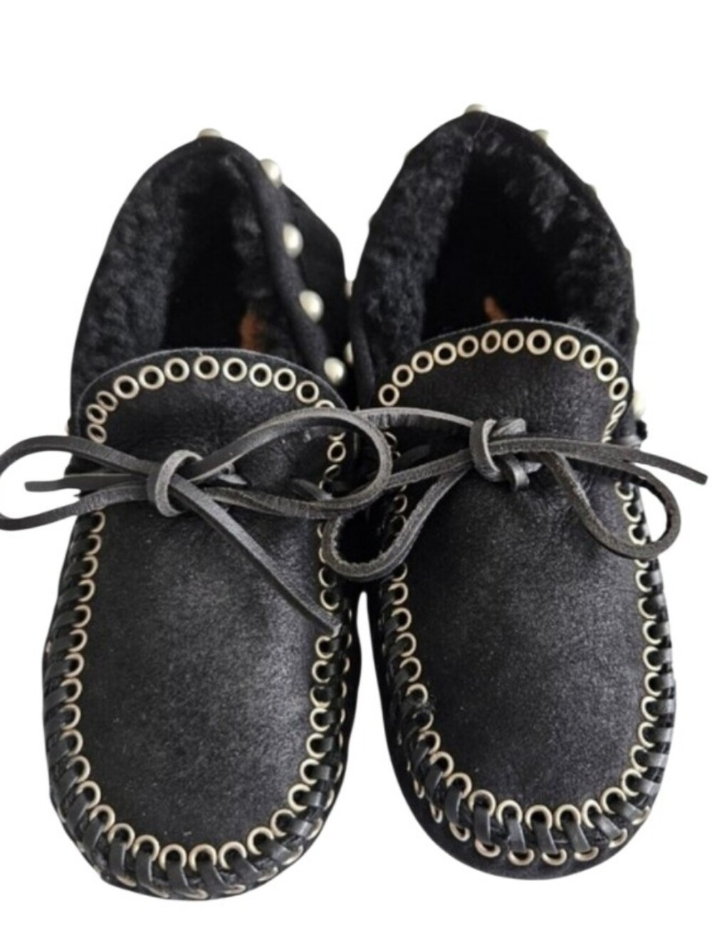 Isabel Marant Studed  Arapaho  Suede Moccasin Loafer Shearling Linnig